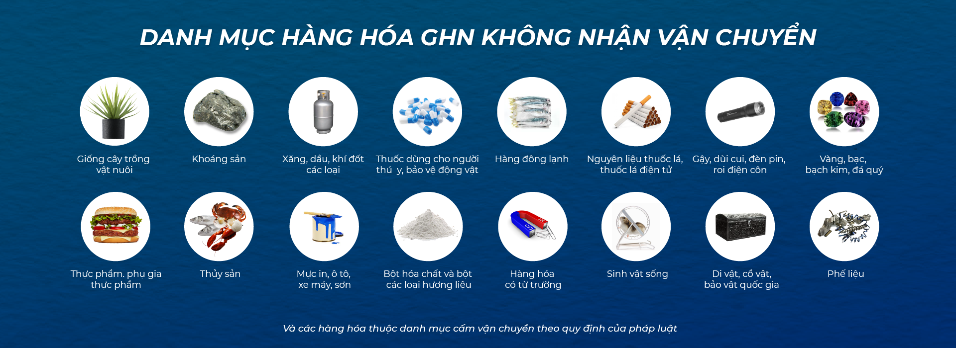Danh mục hàng hóa GHN không nhận vận chuyển